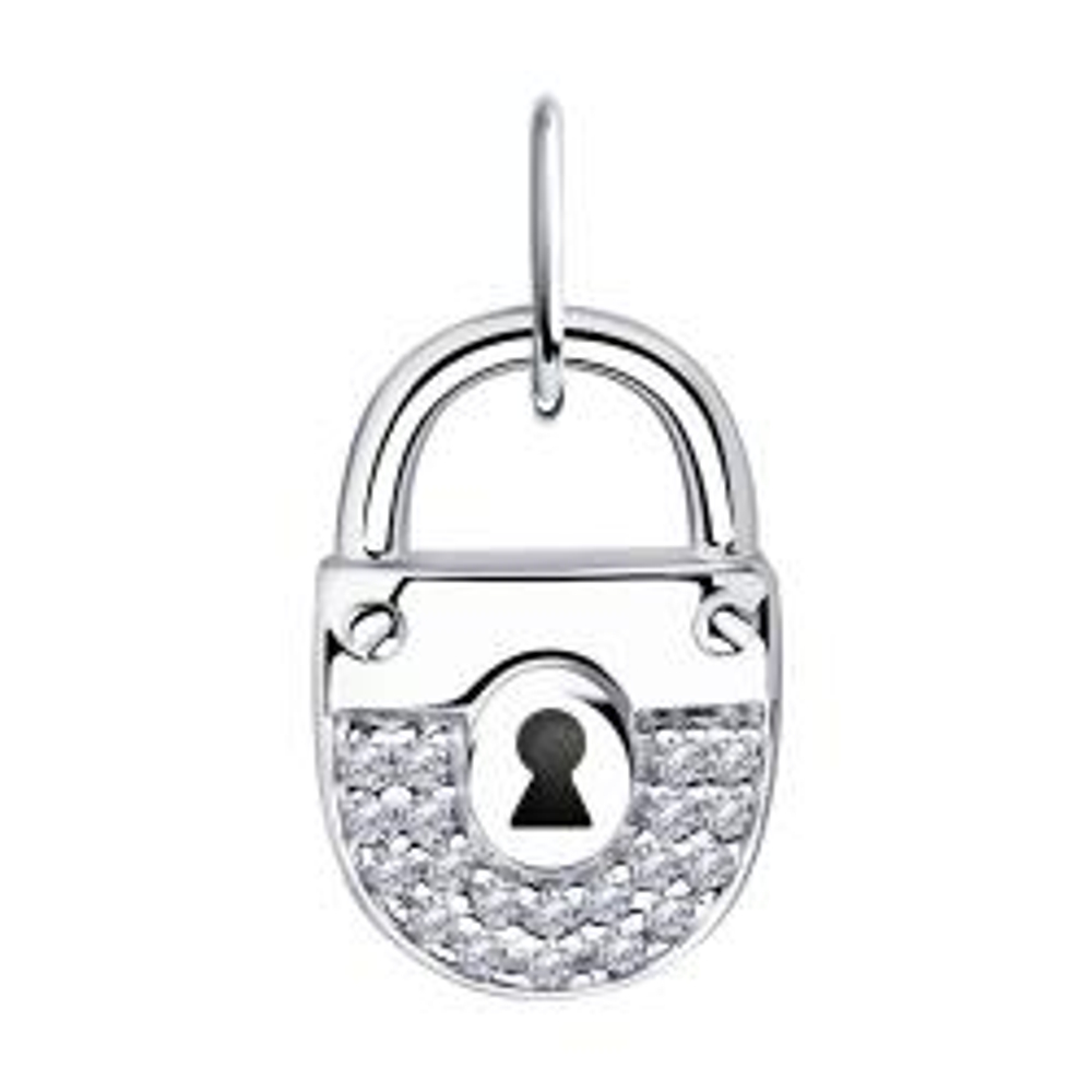 Подвеска Замок из серебра с фианитами