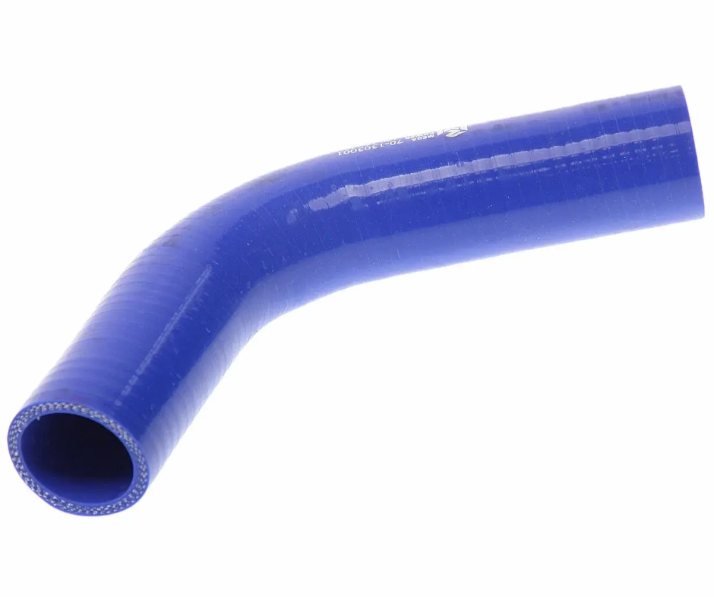 Патрубок радиатора верхний МТЗ-82 (силикон) синий (D=38)