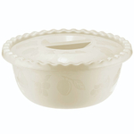 Миска 5л круглая с крышкой, белый ротанг