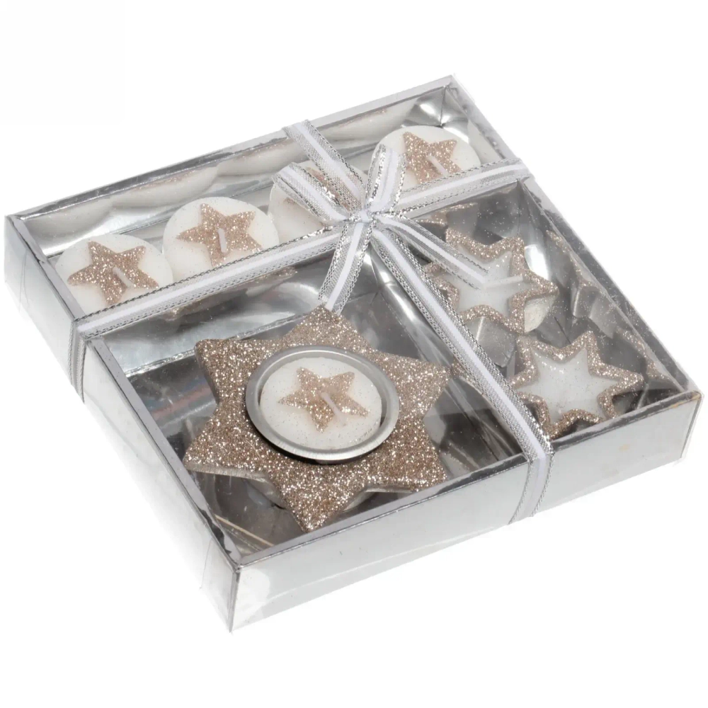 Свечи новогодние «Загадай желание!» 16.5x15.5x3см, шампань