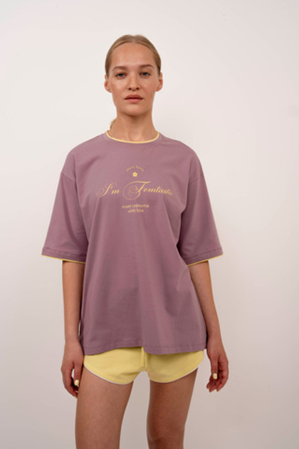 Футболка с контрастной отделкой и фирменным принтом | + цвета