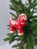 Конь-Огонь ёлочная игрушка из фарфора