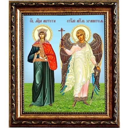 Августа (Василисса) Римская с Ангелом Хранителем. Икона на холсте.