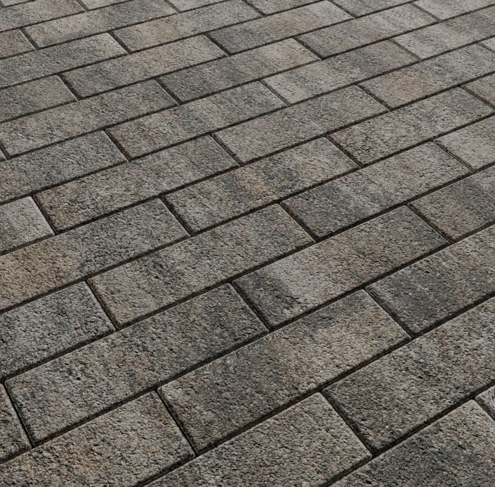 Тротуарная плитка ПРЯМОУГОЛЬНИК 300х100 мм - Листопад гранит Старый замок