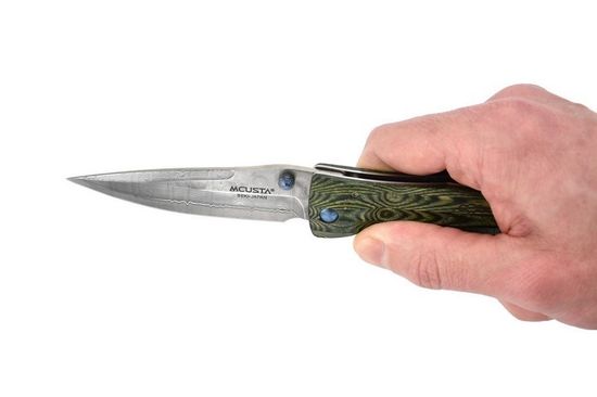 Складной нож Mcusta Senno Rikyu Tea Ceremony c клинком из стали VG-10 San Mai (Laminated Stainlesss Damascus) рукоять Micarta