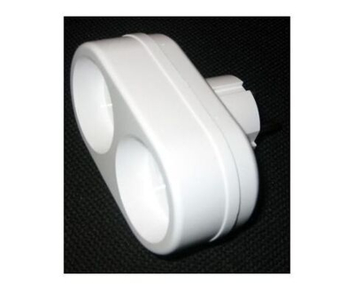 TOKER 2Т разветвитель (тройник) 2 розетка 6А белый (линейный) ИУ (аналог код 758069)