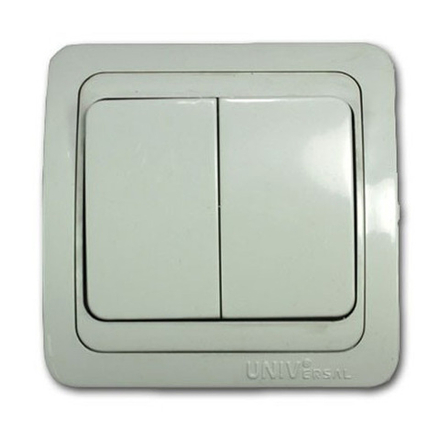 Выключатель "Валери" с/у 2 кл , белый, 10А UNIVersal (В0023)