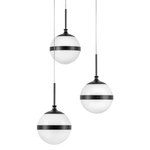 813137 Люстра GLOBO 3х40W E14 черный/белый