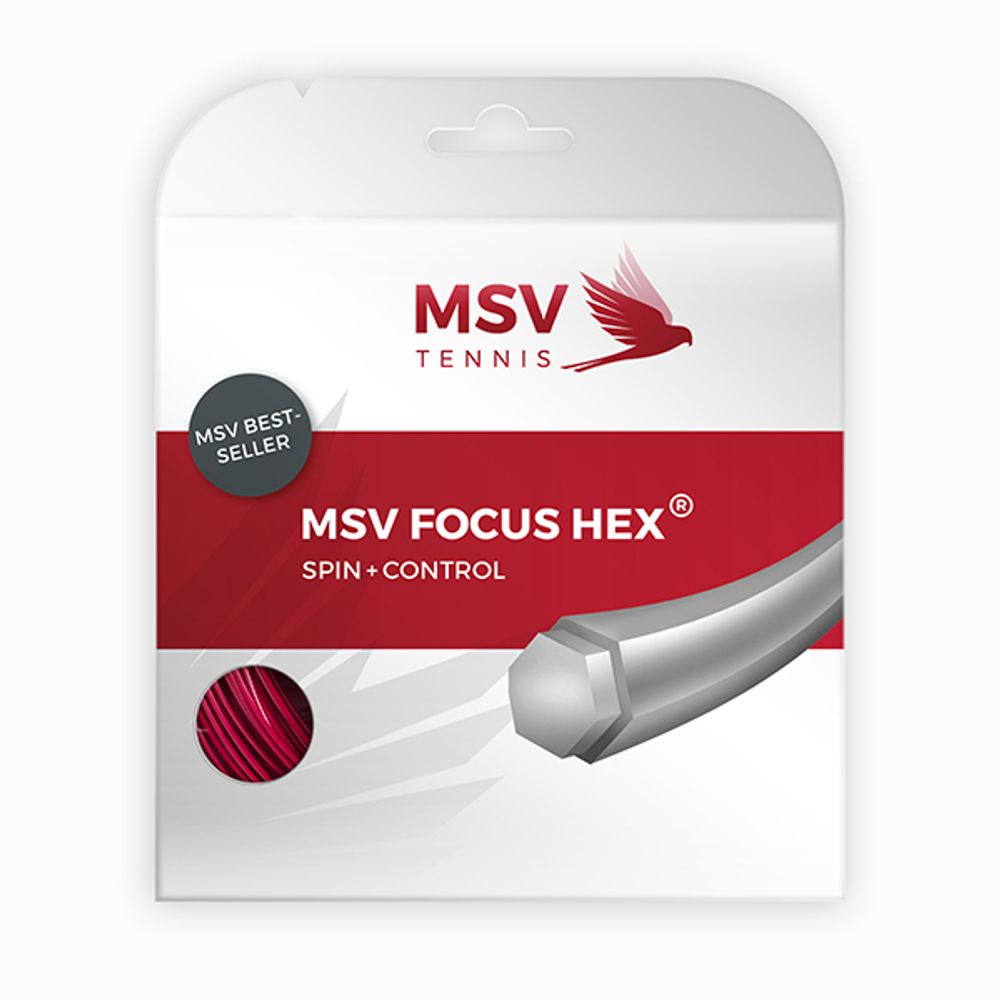 Теннисная струна MSV Focus HEX, 1,23, 12м (красный)