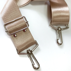Гитарный ремень однотонный 4см Бежевый сатин