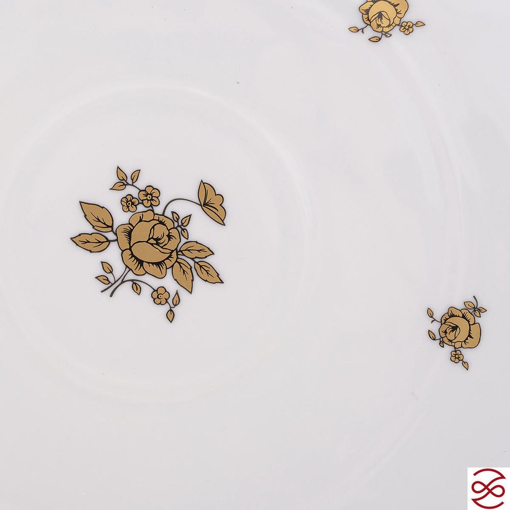 Тарелка для торта Queen's Crown Золотая роза 30 см