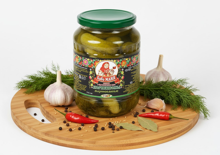 Корнишоны Баба Маня маринованные 680 гр