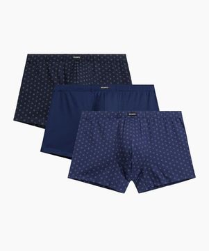Трусы мужские боксеры (3шт), Atlantic 3MH-206, хлопок, темно-синий + голубой + темно-голубой