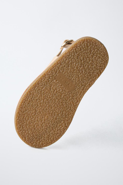 ZARA САНДАЛИИ С ДЕТАЛЬЮ "ЗВЕЗДА", ПЕСОЧНО-КОРИЧНЕВЫЙ