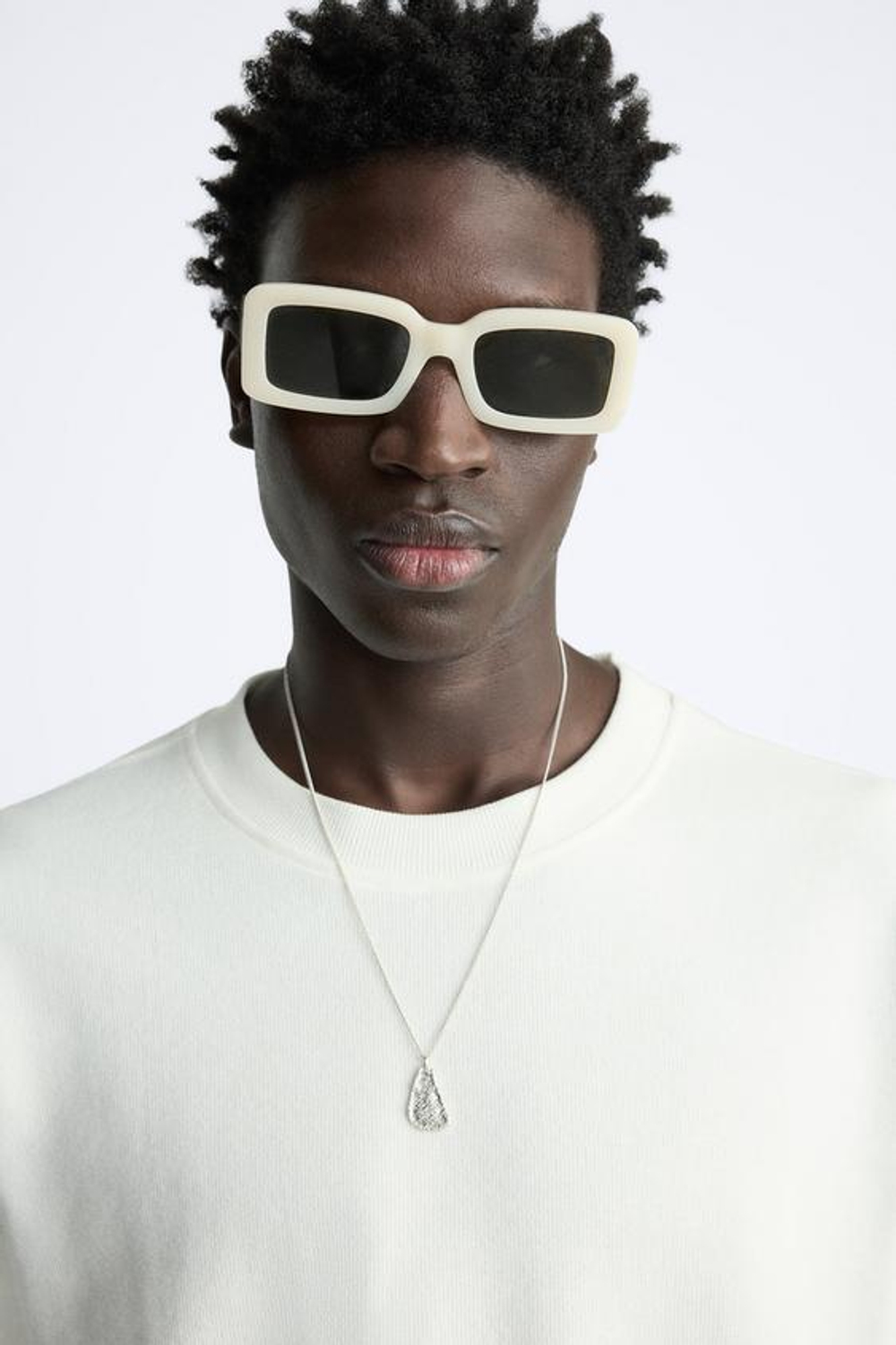 ZARA ФУТБОЛКА СВОБОДНОГО КРОЯ, ЖЕЛТОВАТО-БЕЛЫЙ