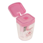 Точилка "Light" с контейнером, 1 отв, с крышкой, 4 пастельных цв. с блестками