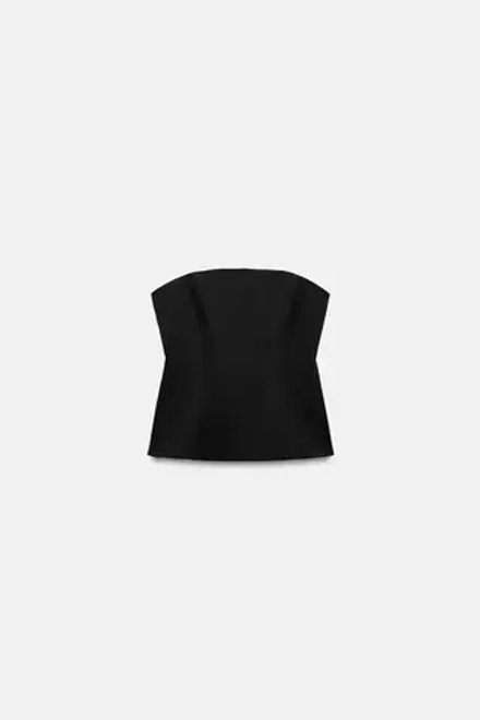 ZARA ТОП БЕЗ БРЕТЕЛЕЙ, ЧЕРНЫЙ