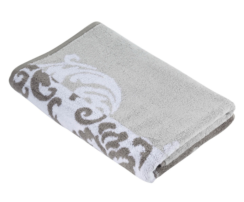 Полотенце 67x140 Vossen Vienna Ornament серое