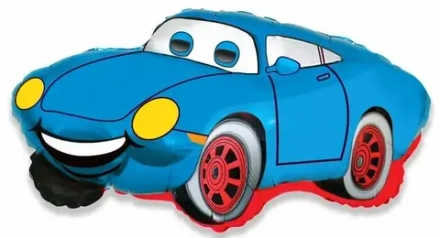 Шар (32""/81 см) Фигура, Гоночная машина, Синий, 1 шт. 5п. Г19