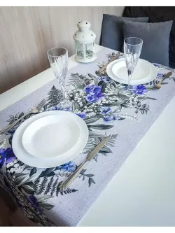 Дорожка декор на стол тканевая Сказка "Даваллия" 125х45 рогожка