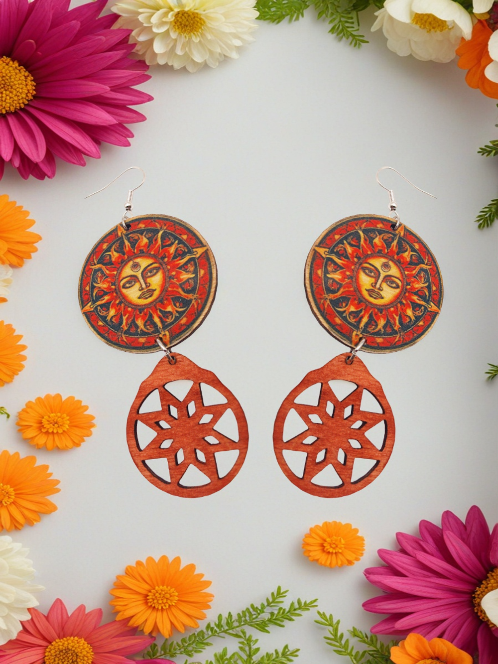 Этнические серьги Алатырь