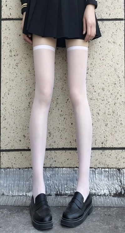 Классические белые капроновые чулки ROSYLAND One Size (40-44) (Цвет: белый)