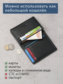 B123318R Preto - Портмоне картхолдер с RFID защитой MP