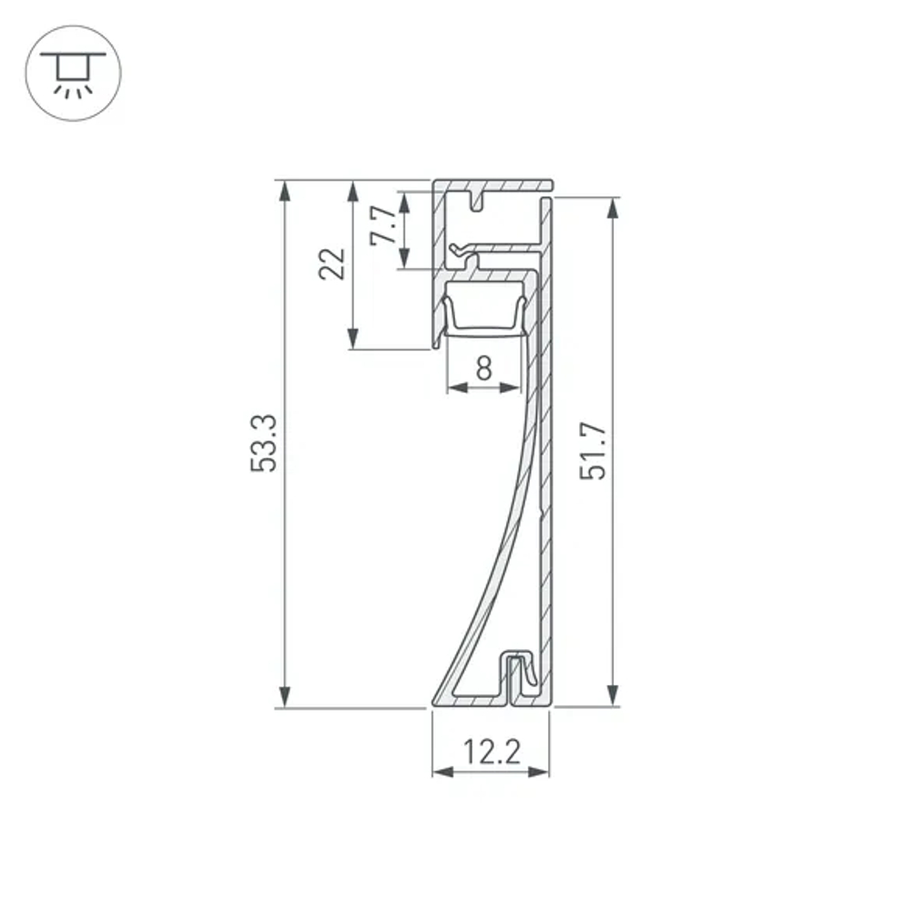 Профиль PLINTUS-H54-2000 WHITE (Arlight, Алюминий) 045434