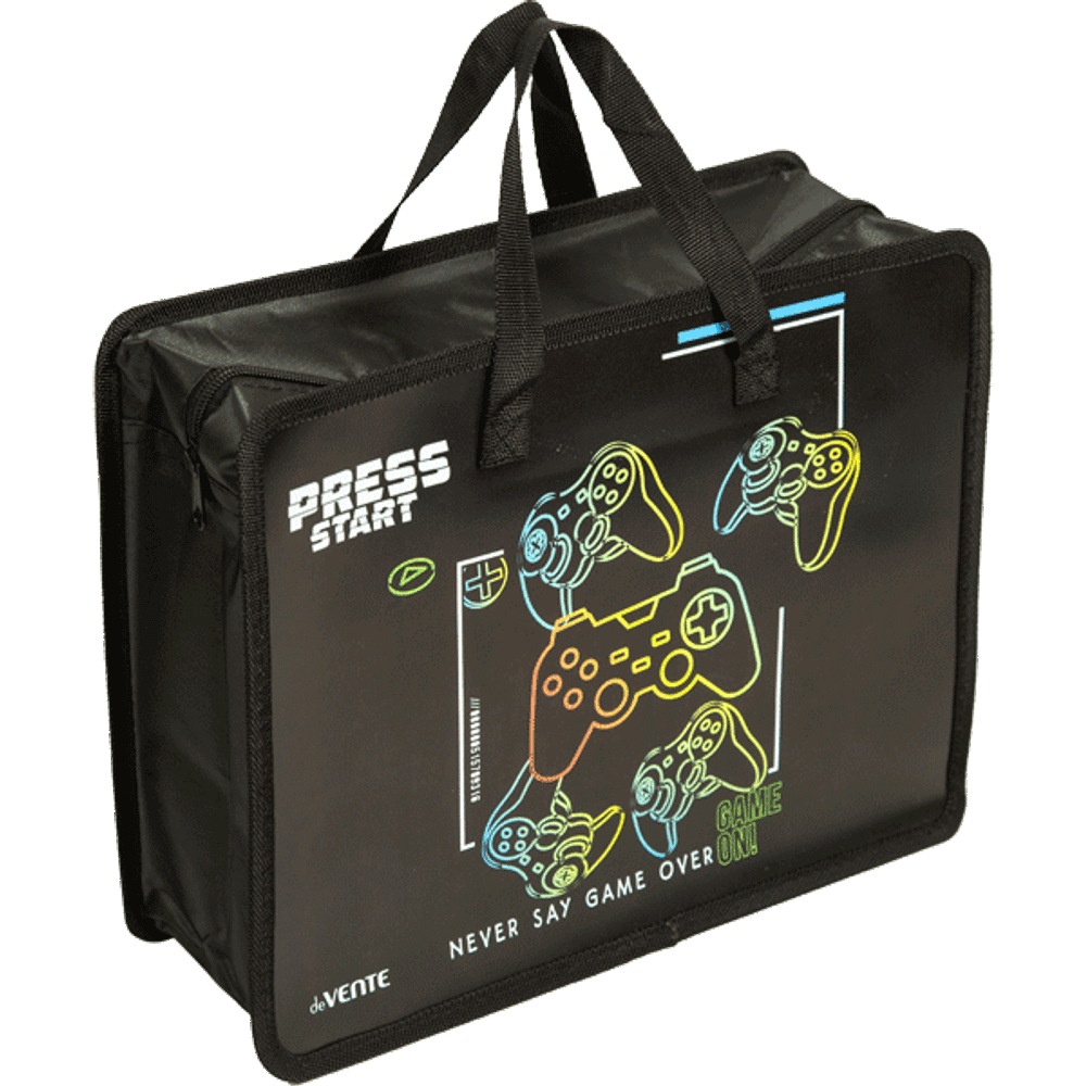 Папка для тетрадей A4 (33,5x26x10см) с текстиль. расширением 10см, молния, пластик 400мкм " Press St