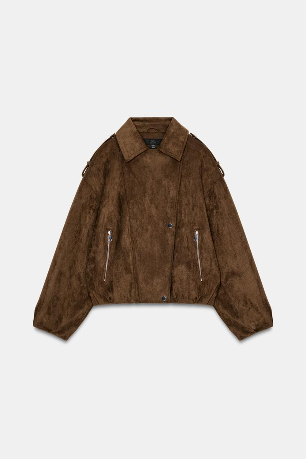 Оверсайз искусственная замша байкерская куртка - ZARA