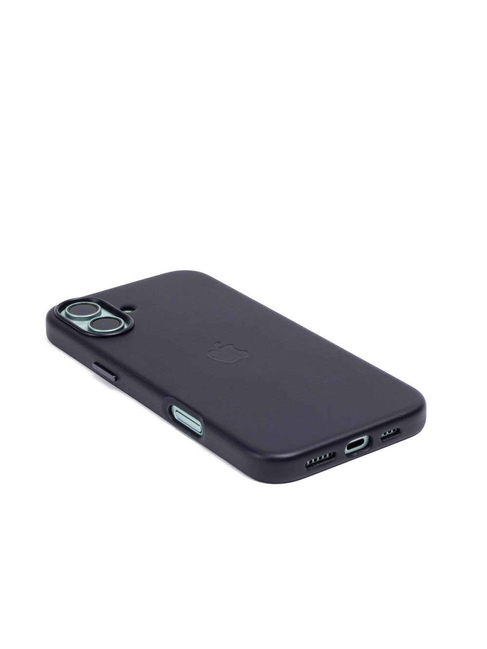 Кожаный чехол Leather Case на iPhone 16 Plus, Черный