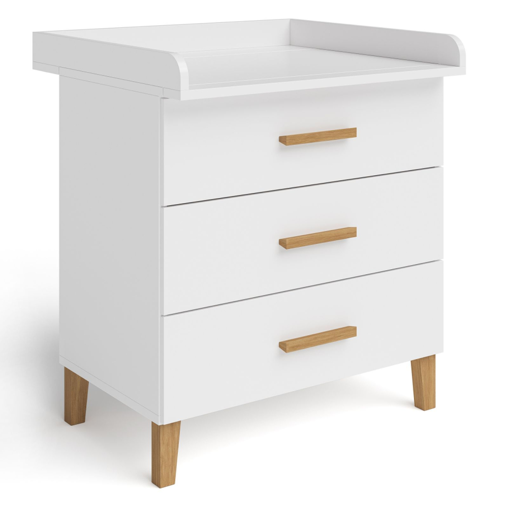 Комод, 88х77х101, Чек, пеленальный, с ящиками, для одежды и игрушек, белый, Dipriz
