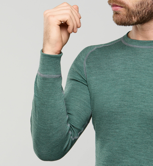 Термобелье мужское комплект Norveg  Sport Wool  30SWMSRU-092, зеленый меланж