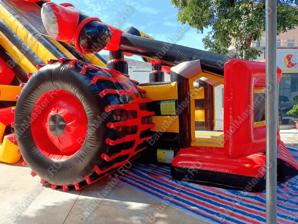 Коммерческий надувной батут "Супер Бульдозер MAX" 15*8*9 м