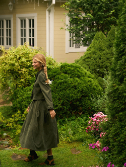 Юбка бохо вельветовая миди