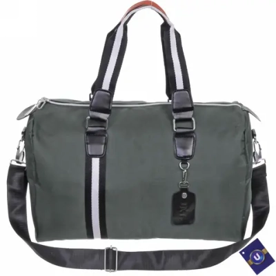 Сумка спортивная «Sports style», на молнии, с белой полосой, цвет серый, 40*22*26 см