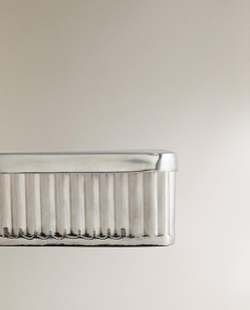 Zara Home Коробка для хранения из нержавеющей стали, цвет серебристый, 3.5 см