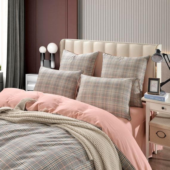 Лавр (розовый) КПБ сатин 1.6