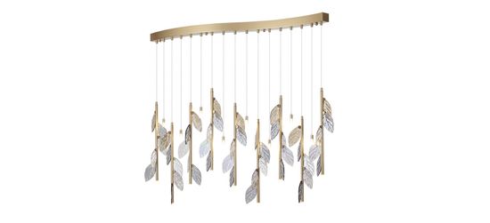 Подвесная люстра 17*G4 5445/17 матовое золото/ коньячный/дымчатый/прозрачный/бензиновый L-vision Listva Odeon Light Exclusive.