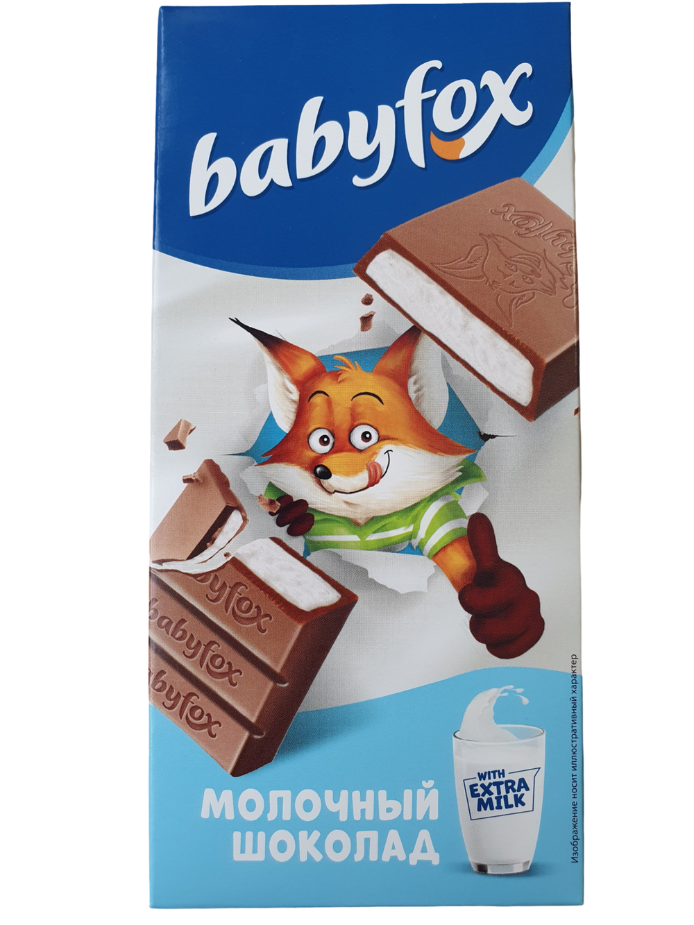 Молочный шоколад плитка BABYFOX 90г