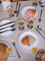 Набор пластиковой посуды "Белый ромб"с тарелками 23 см и бокалами 12 персон