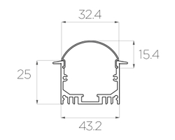 Профиль врезной алюминиевый LC-LPV-2544-2 Anod