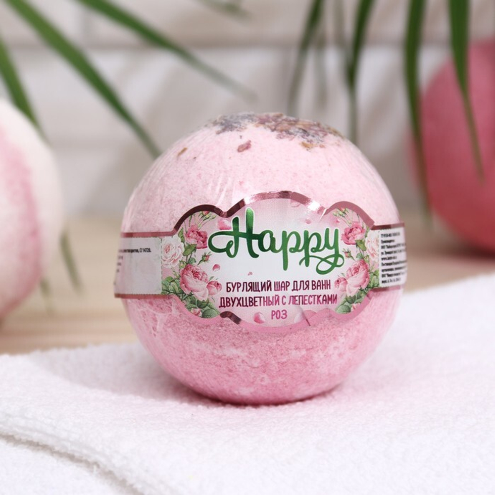 4194913 Бомбочка для ванн Laboratory Katrin двухцветная, с лепестками роз, 130 г