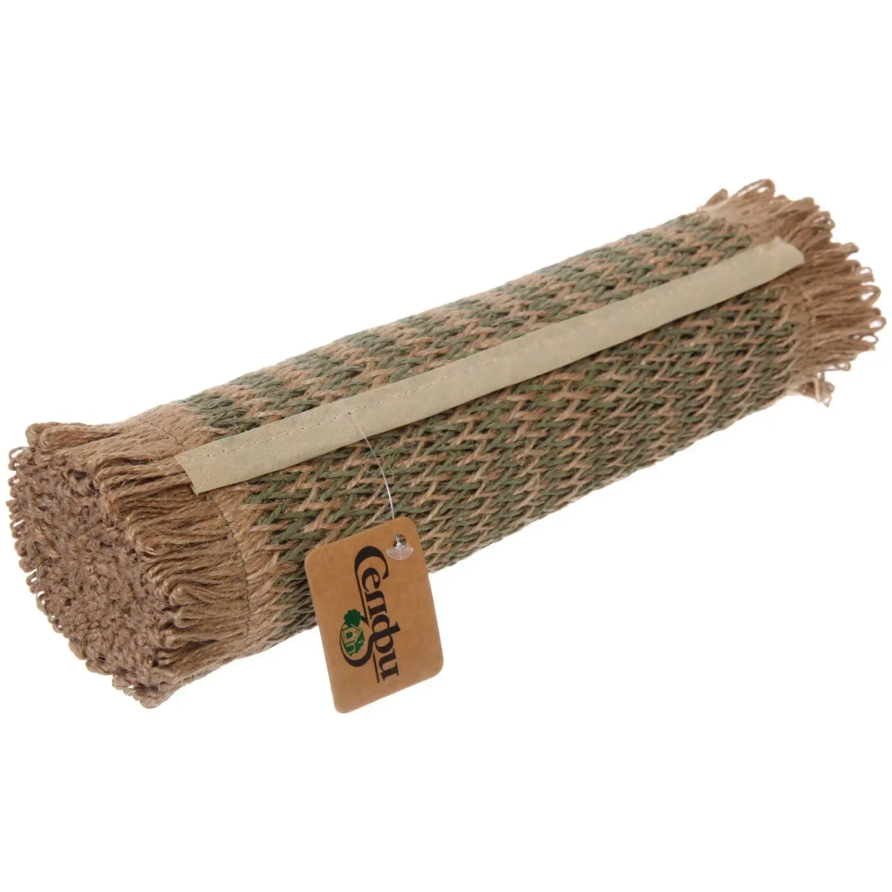 Салфетка-дорожка на стол 30*120см «Бохо» плетеная зеленая