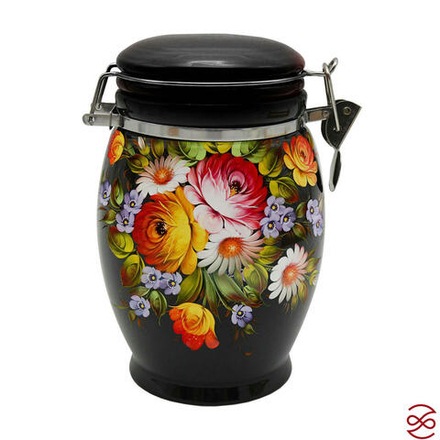Банка для сыпучих продуктов Royal Classics Хохлома 900 мл 11,5*11,5*17,5 см