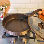 Сковорода 28см Mokko Stella, а/пр литая со стеклянной крышкой