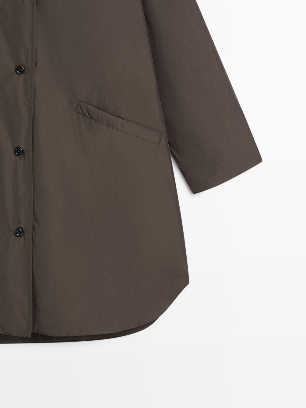 Massimo Dutti Длинная стеганая куртка, коричневый