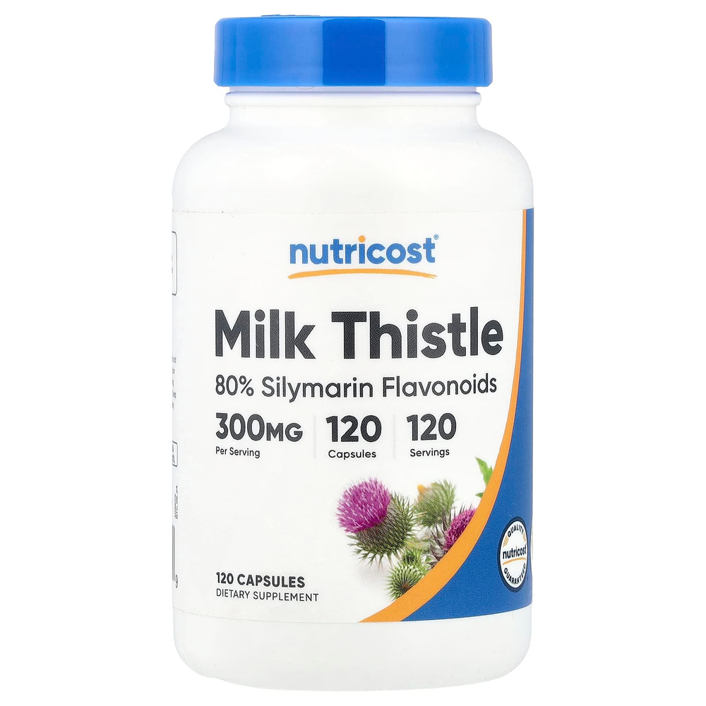 Nutricost, Расторопша, 300 мг, 120 капсул