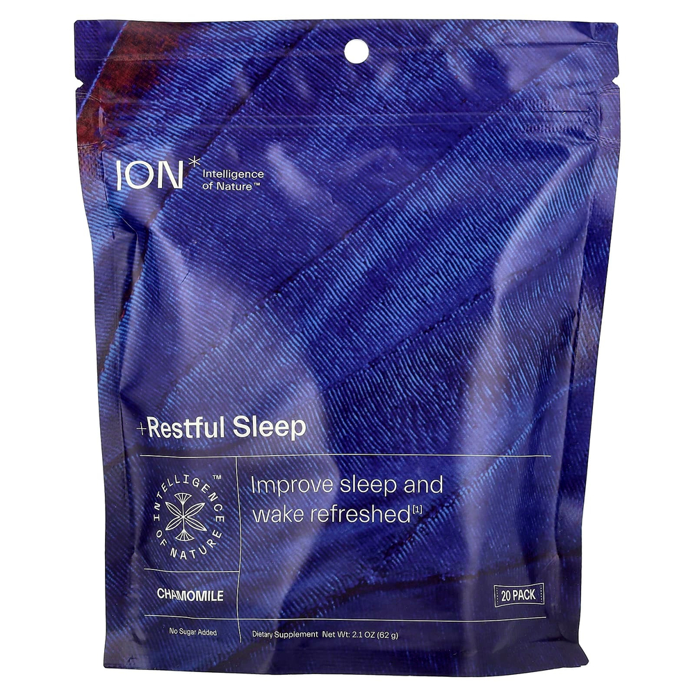 ION Intelligence of Nature, Для спокойного сна, ромашка, 20 пакетиков, по 3,1 г (0,10 унции)