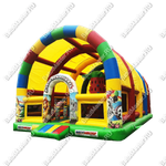 Надувной батут "Страна Сафария" с крышей и пневмопушками